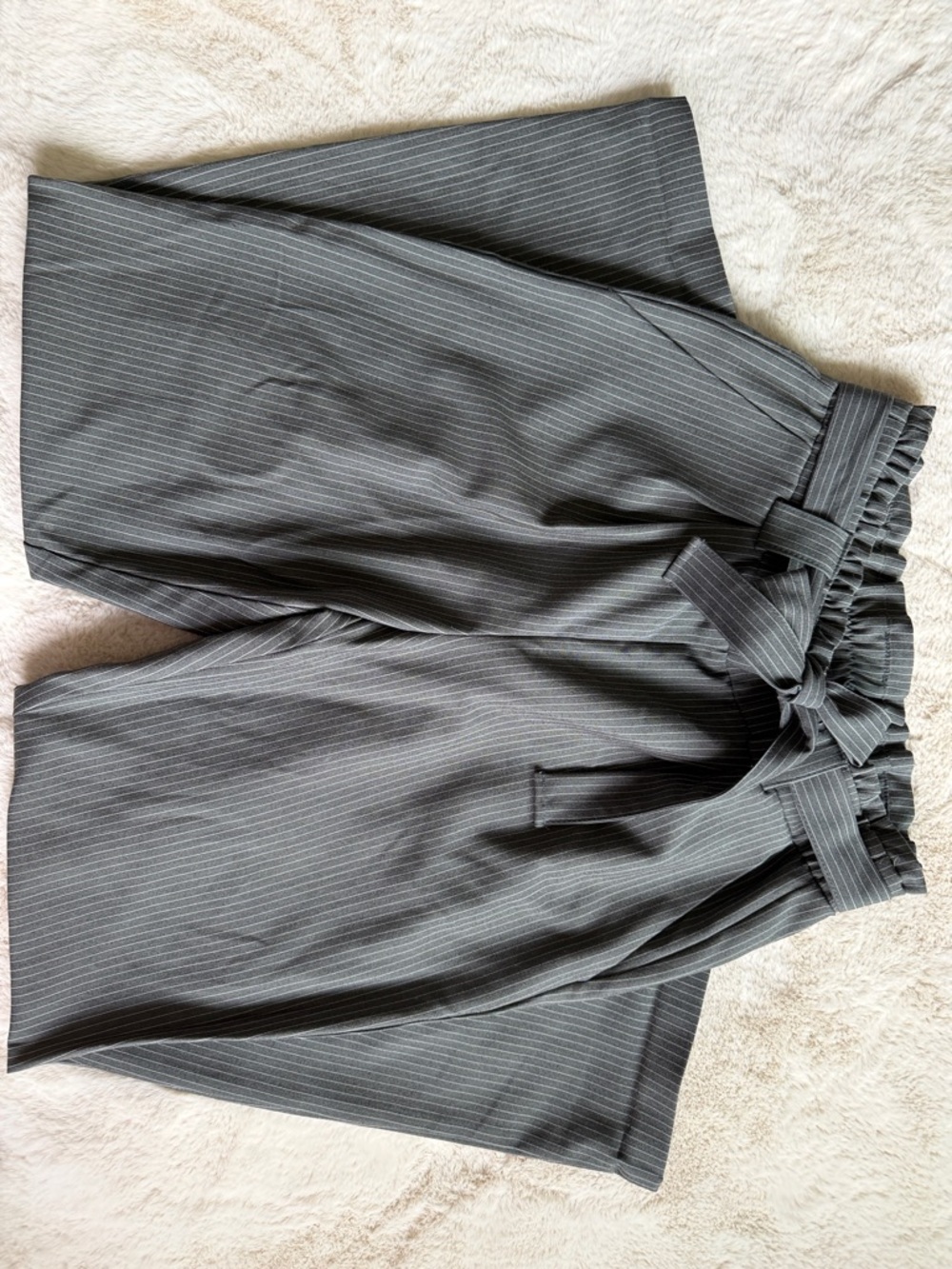 Joe Benbasset Gray Pinstripe Paperbag Waist Trousers